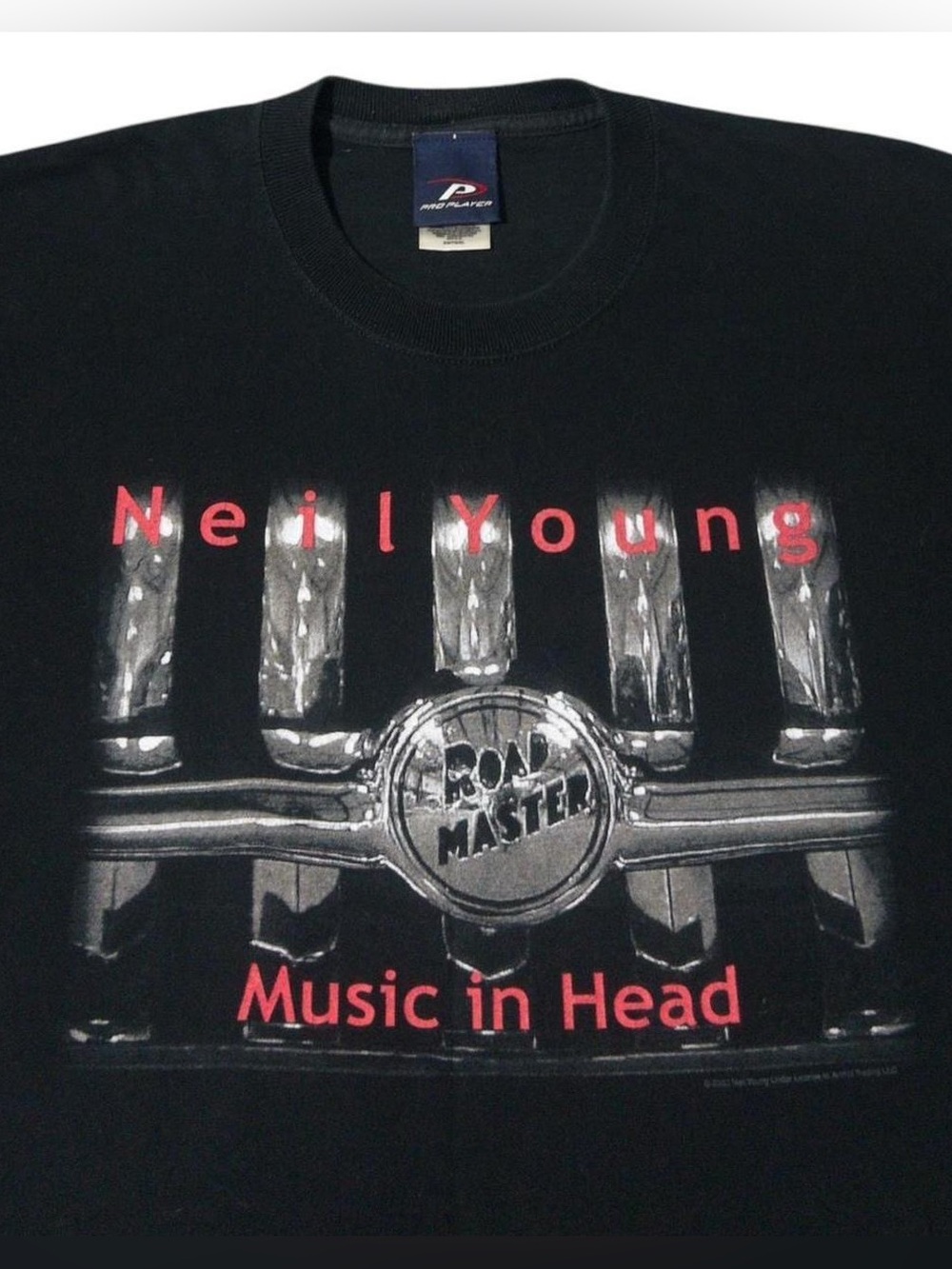 Vintage Neil Young Music In The Head 2000 Tour Rock Band T Shirt